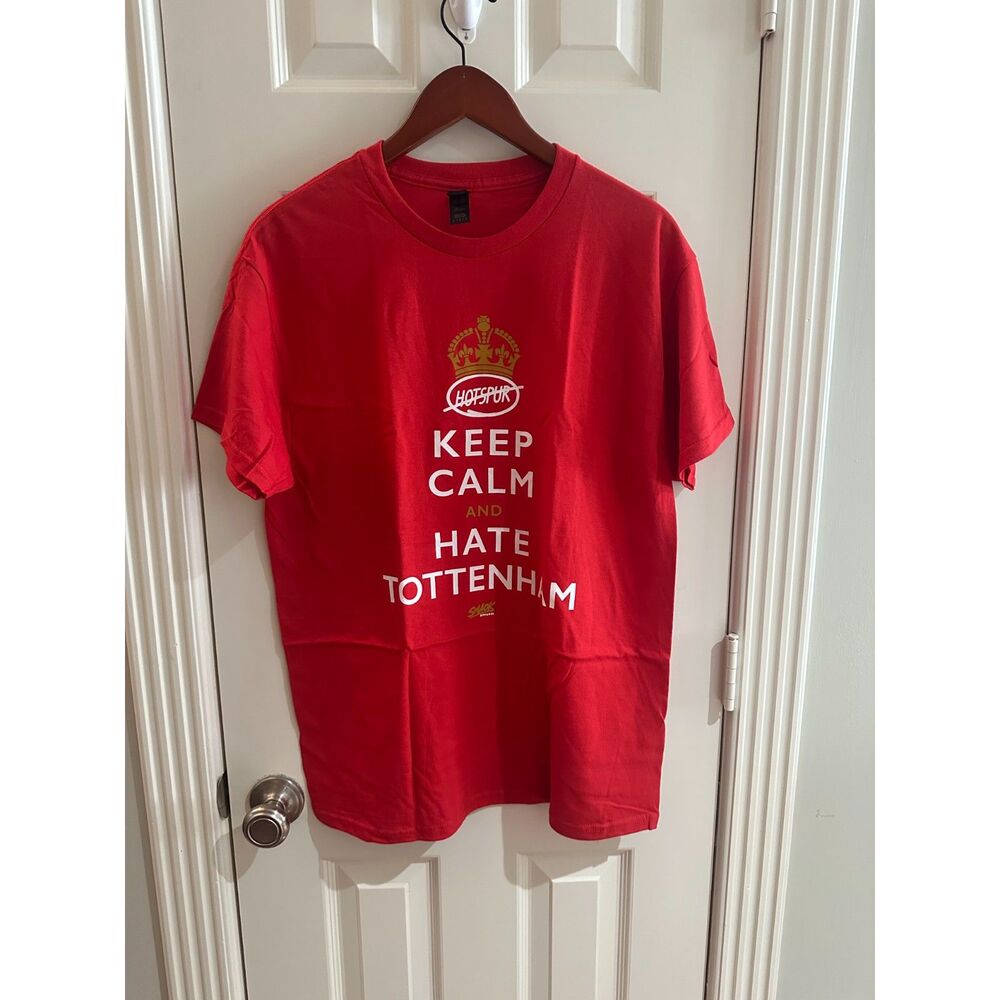 Arsenal Apparel Men’s Keep Calm and Hate Tottenham T-Shirt Red - Large - new